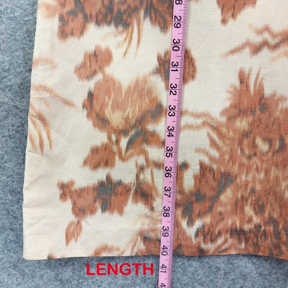 Talbots Dress Womens 20 Brown Beige Floral V Neck Sleeveless Linen Silk Pockets - Picture 8 of 13